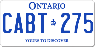 ON license plate CABT275