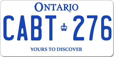 ON license plate CABT276