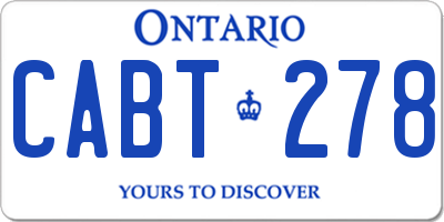 ON license plate CABT278