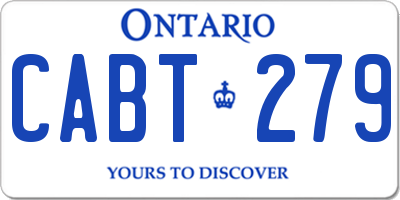 ON license plate CABT279