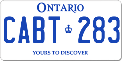 ON license plate CABT283