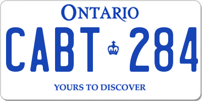 ON license plate CABT284