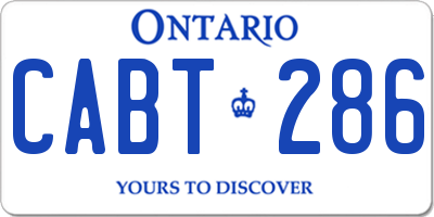 ON license plate CABT286