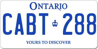 ON license plate CABT288