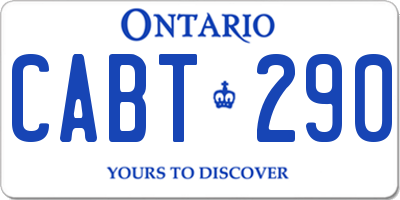 ON license plate CABT290