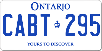 ON license plate CABT295