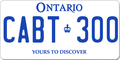 ON license plate CABT300