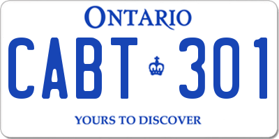 ON license plate CABT301