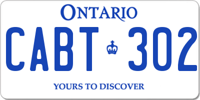 ON license plate CABT302