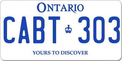 ON license plate CABT303