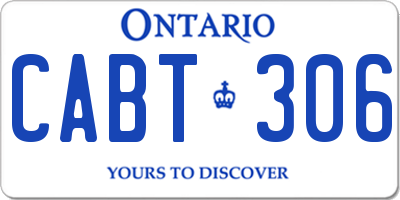 ON license plate CABT306