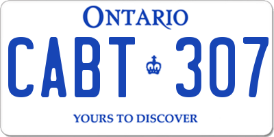 ON license plate CABT307