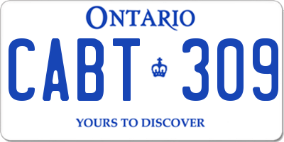 ON license plate CABT309