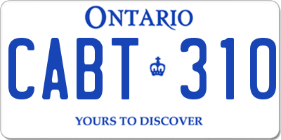 ON license plate CABT310