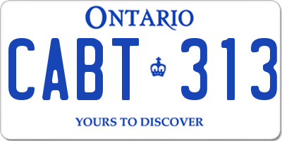 ON license plate CABT313