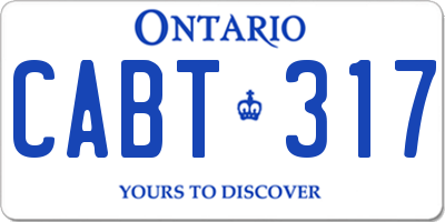 ON license plate CABT317