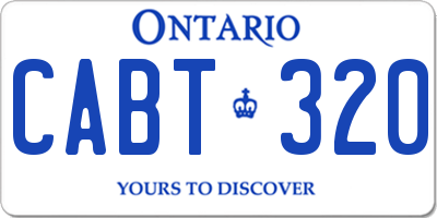 ON license plate CABT320