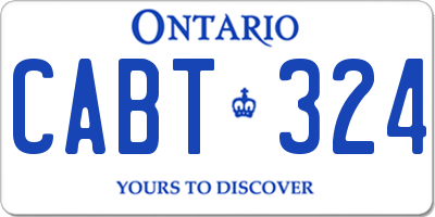 ON license plate CABT324