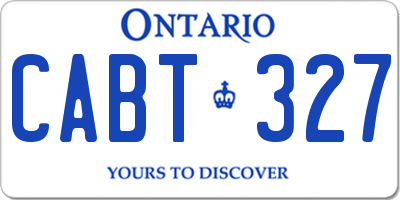 ON license plate CABT327