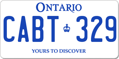 ON license plate CABT329