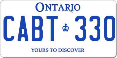 ON license plate CABT330