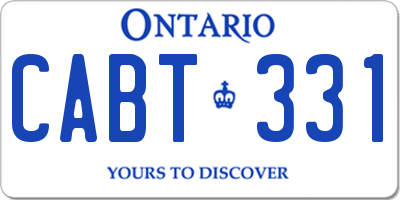 ON license plate CABT331