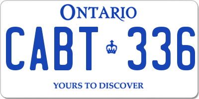 ON license plate CABT336