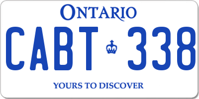 ON license plate CABT338