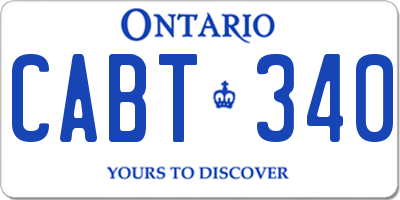 ON license plate CABT340