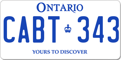 ON license plate CABT343