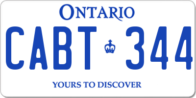 ON license plate CABT344