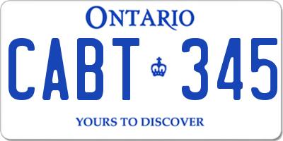 ON license plate CABT345