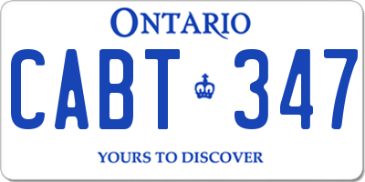 ON license plate CABT347