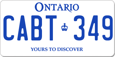 ON license plate CABT349