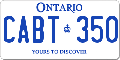 ON license plate CABT350