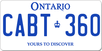 ON license plate CABT360