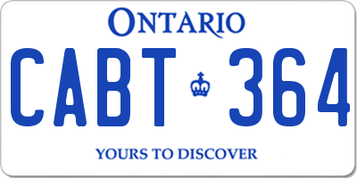 ON license plate CABT364