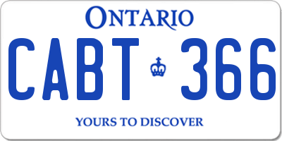 ON license plate CABT366