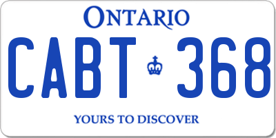 ON license plate CABT368