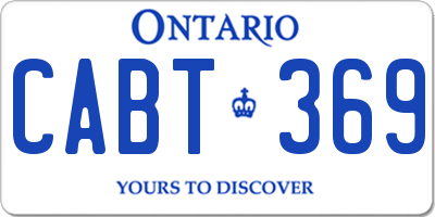 ON license plate CABT369