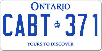 ON license plate CABT371