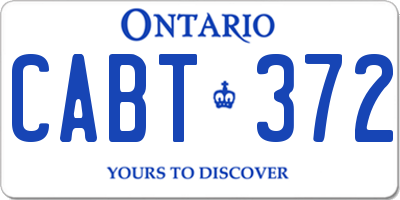 ON license plate CABT372