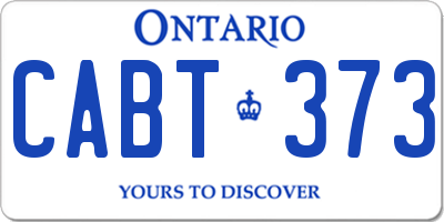 ON license plate CABT373