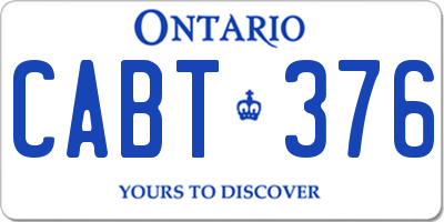 ON license plate CABT376