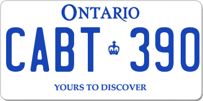 ON license plate CABT390