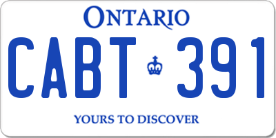 ON license plate CABT391