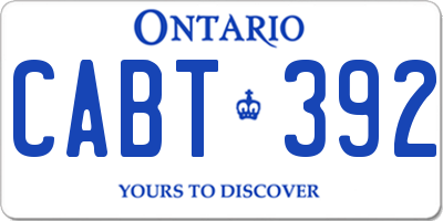 ON license plate CABT392