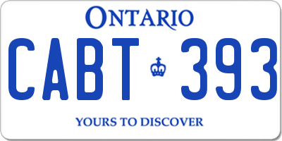 ON license plate CABT393