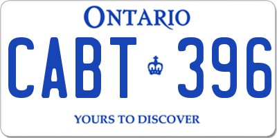 ON license plate CABT396