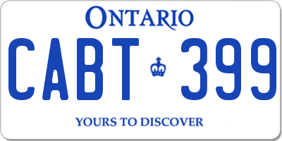 ON license plate CABT399